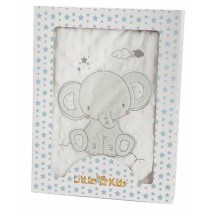 Baby blanket Elephant Green Double-sided Embroidery (100 x 75 cm)