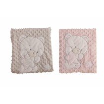 Babydecke Rosa Bär Double Stickerei (100 x 75 cm)