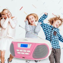 Radio CD Bluetooth MP3 Aiwa BBTU300PK    5W Rosa Bianco