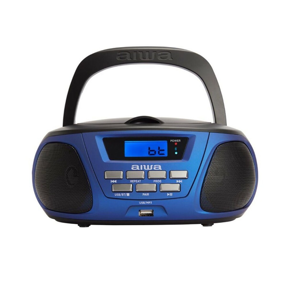 Radio CD Bluetooth MP3 Aiwa BBTU300BL    5W Nero Azzurro