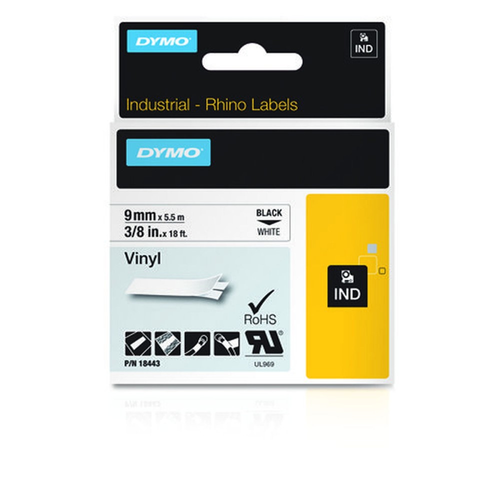 Laminated Tape Dymo 18443 White Black Multicolour Black/White