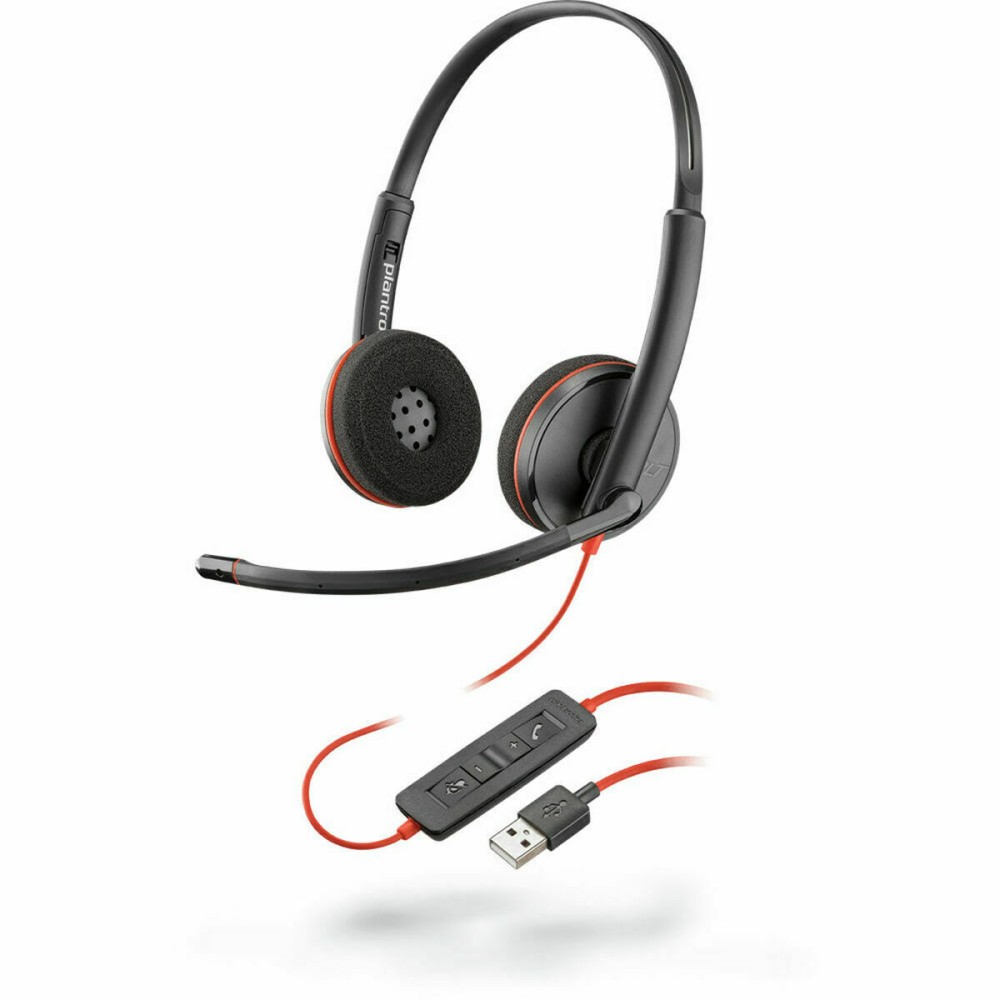 Kopfhörer mit Mikrofon Plantronics Blackwire C3220 Schwarz Rot