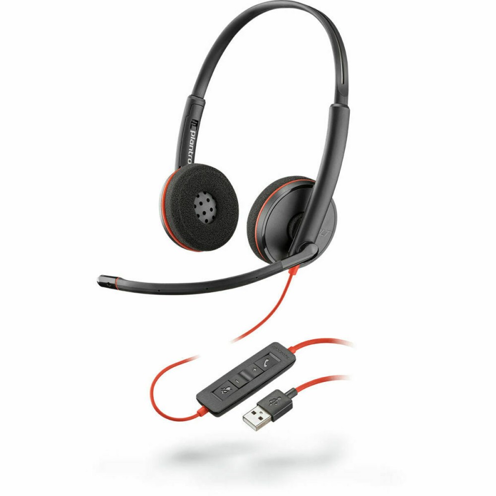 Auricolari con Microfono Plantronics Blackwire C3220 Nero Rosso