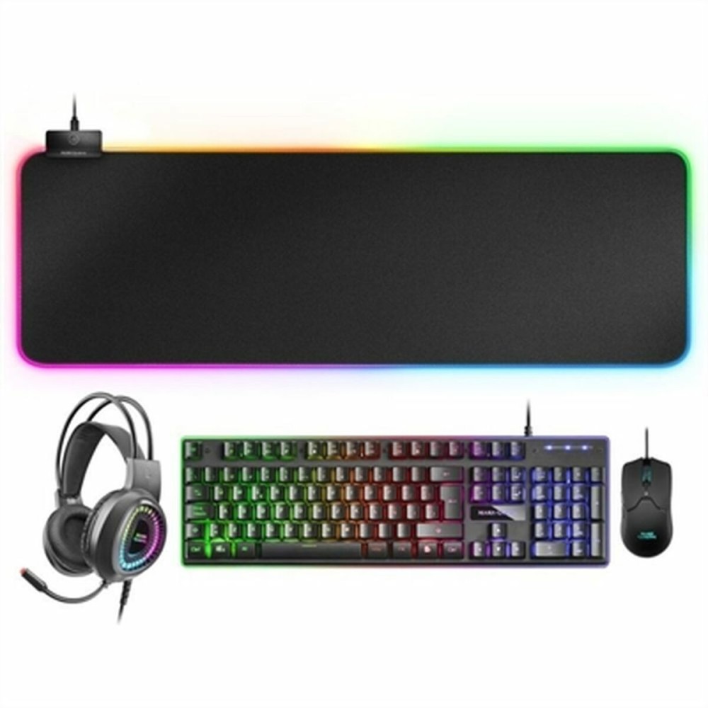 Tastiera e Mouse Gaming Mars Gaming MCPEXES Combo Nero Qwerty in Spagnolo