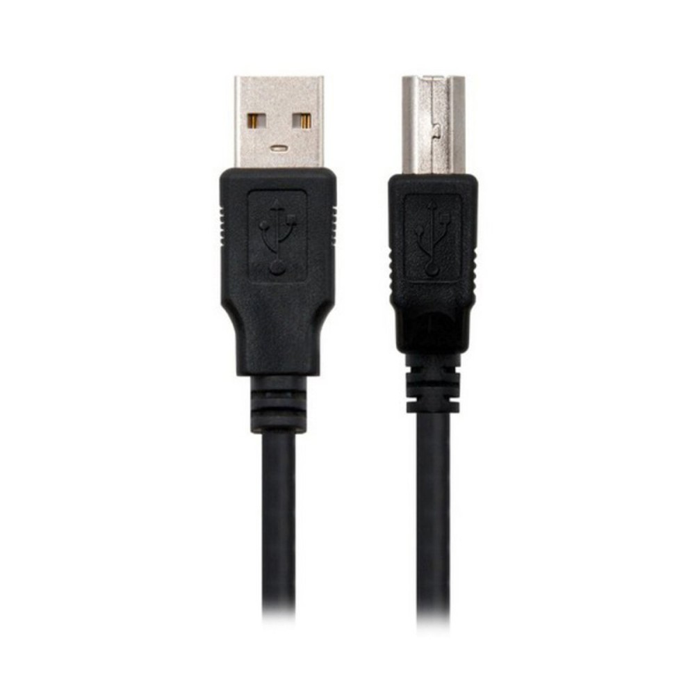 Cavo USB 2.0 A con USB B NANOCABLE 10.01.0102-BK Nero (1 m)