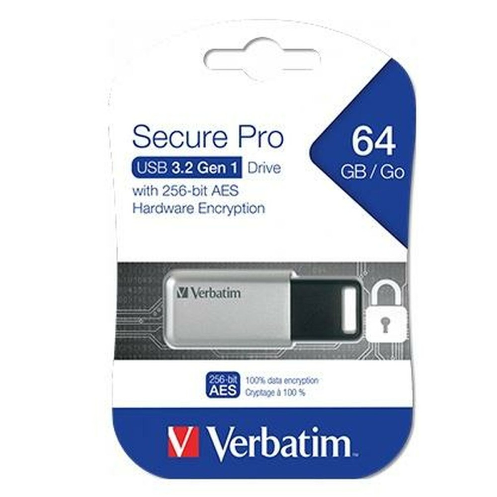 Memoria USB Verbatim Secure Pro 64 GB Nero