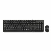 Tastatur mit Maus NGS NGS-KEYBOARD-0271 (2 pcs) Schwarz Qwerty Spanisch QWERTY