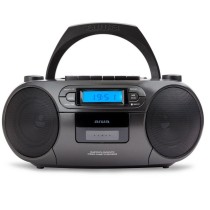 Radio CD Aiwa Negro Bluetooth 5.0 Pantalla LCD Azul