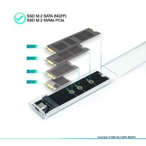 Festplattenhülle TooQ TQE-2200 Durchsichtig USB USB-C