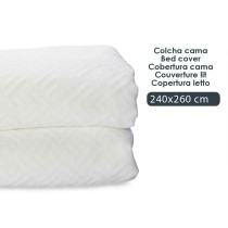 Bedspread(quilt)GeometricWhite(240x260cm)