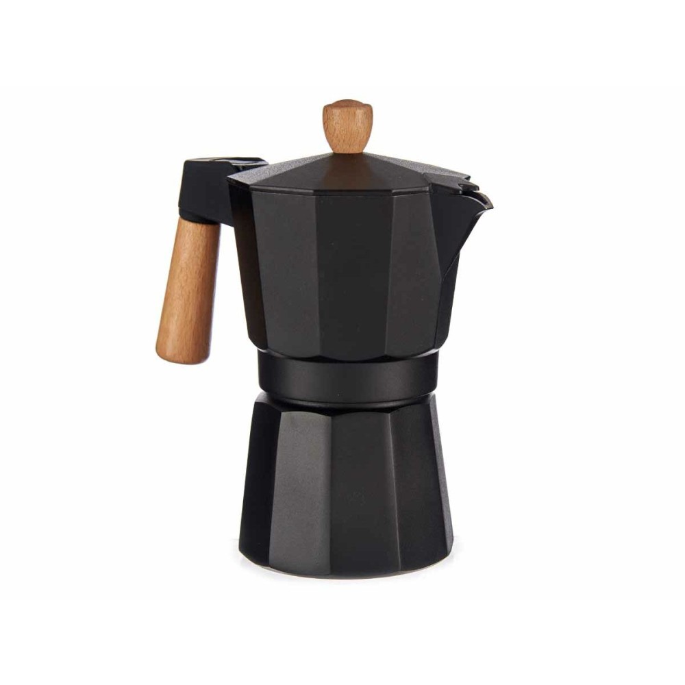 ItalianCoffeePot6CupsWoodAluminium