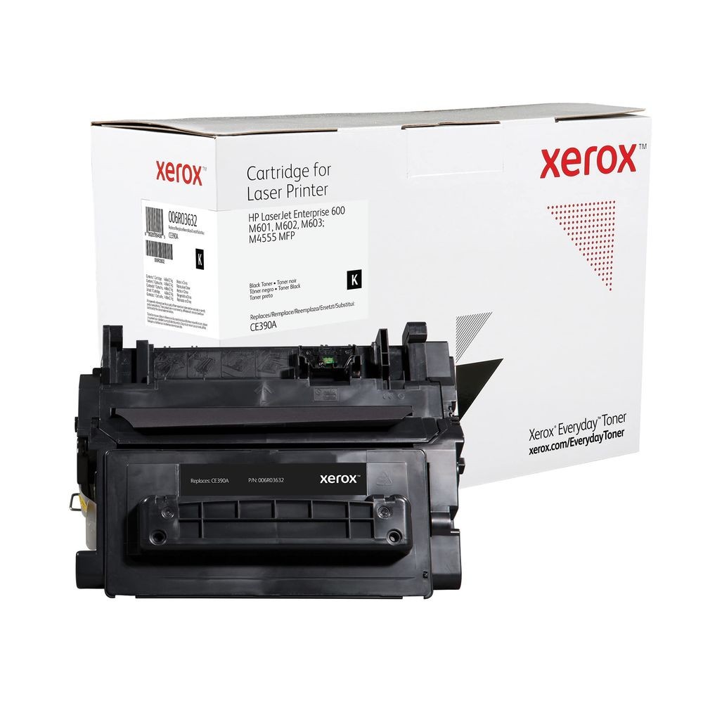 Cartucho de Tinta Original Xerox Tóner Negro Everyday, HP CE390A equivalente de Xerox, 10000 páginas Negro