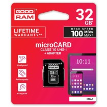 SchedaDiMemoriaMicroSDconAdattatoreGoodRamM1AA-0320R12Classe10UHS-I100Mb/s