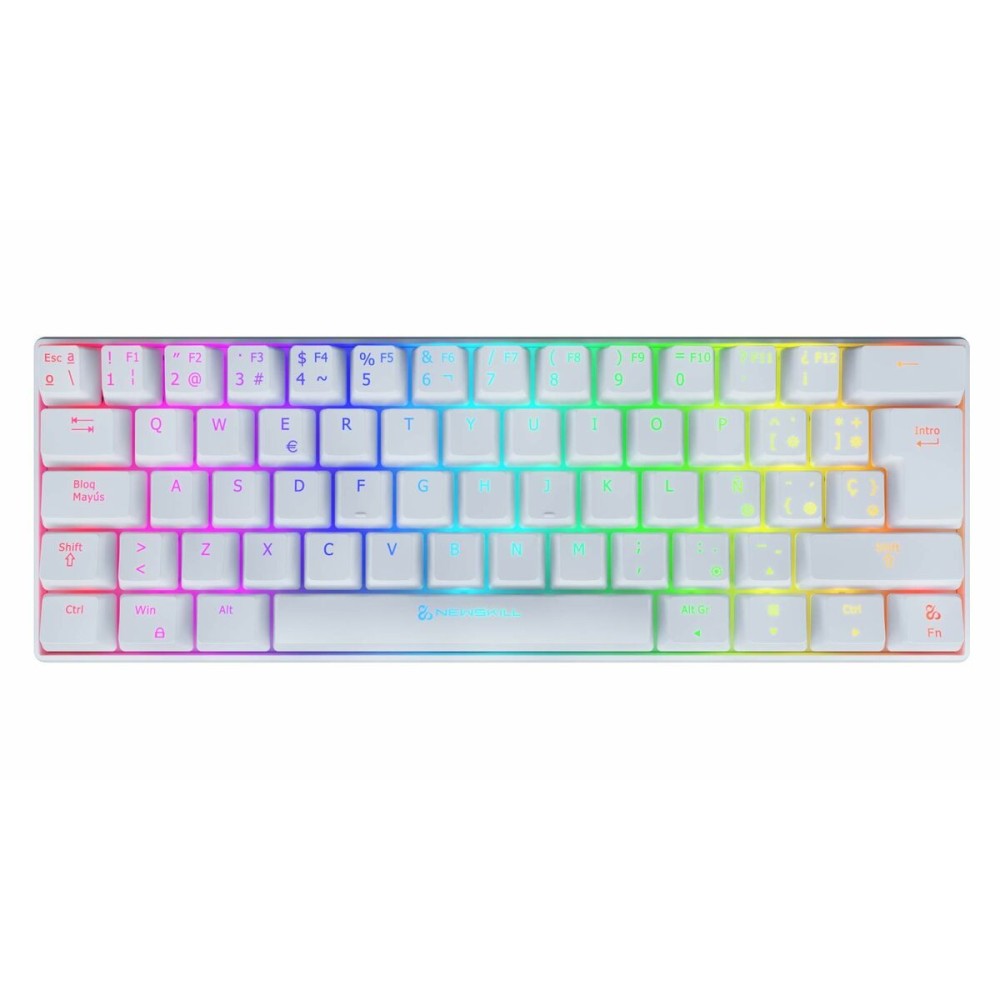 GamingKeyboardNewskillPyrosIvoryLEDRGBSpanishQwertyWhite