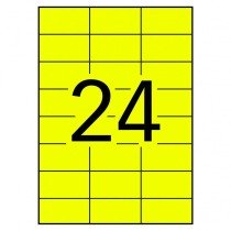 Adhesive labels Apli 70 x 37 mm 100 Sheets fluoride Yellow