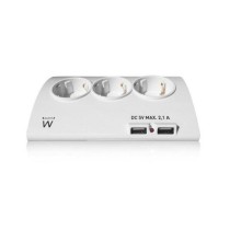 Extensãocom5TomadascomInterruptorEwentEW39321,5m2xUSB2,1A2500WBranco