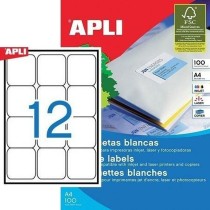 Etiquetas adesivas Apli 100 Folhas 63,5 x 72 mm Branco