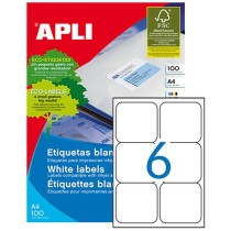 Adhesive labels Apli 100 Sheets 99,1 x 93,1 mm White