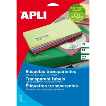 Etichette adesive Apli 48,5 x 25,4 mm Trasparente 10 Foglie