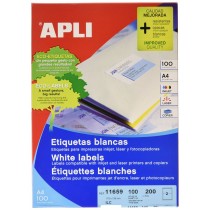 Etiquetas adesivas Apli 100 Folhas 175 x 135 mm Branco