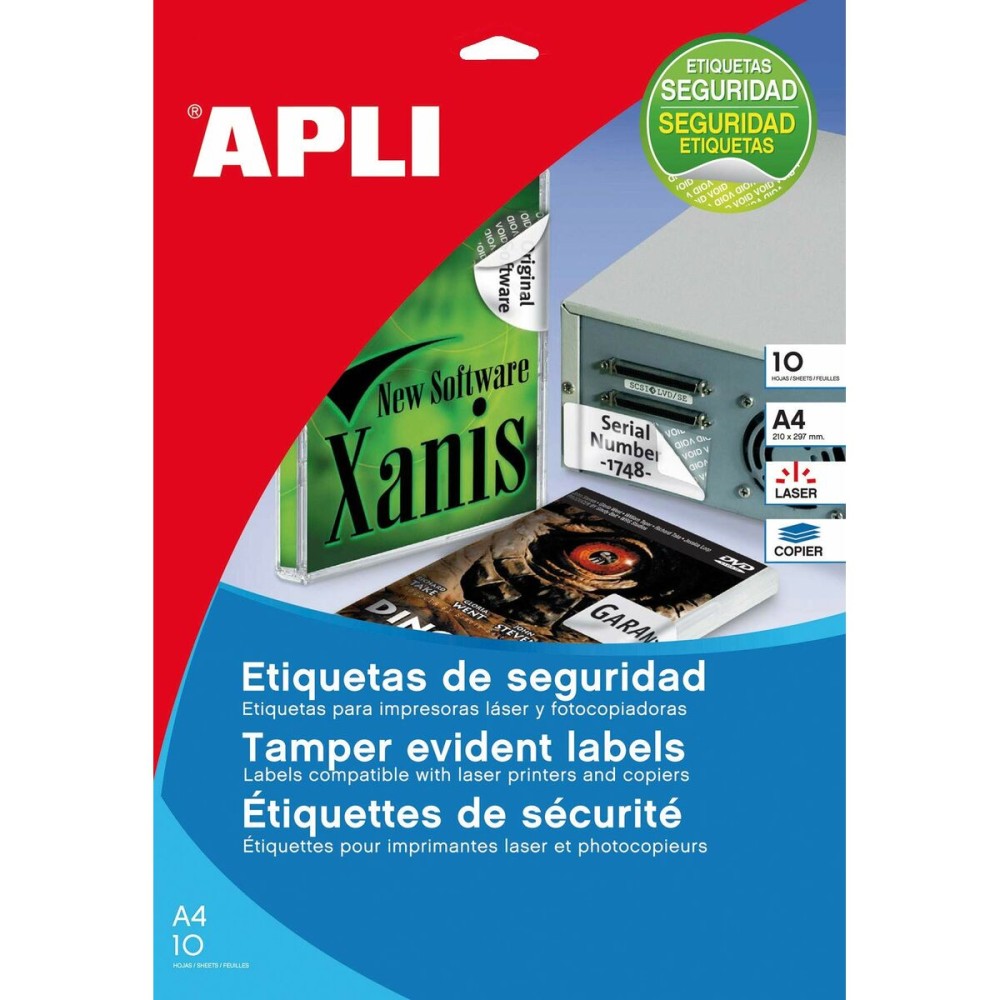 Etiquetas adesivas Apli 20 Folhas 45,7 x 21,2 mm Branco