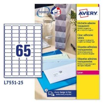 Etiquetas adhesivas Avery 38,1 x 21,2 mm Transparente 210 x 297 mm 25 Hojas