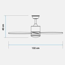 DeckenventilatorUniversalBlueMIDI4052W55WWeiß(132cm)