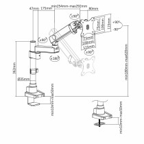 Bildschirm-Träger für den Tisch V7 DMPRO2TA-3E         