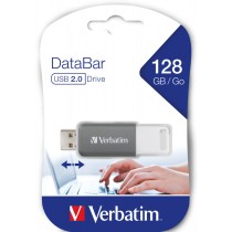 Pendrive Verbatim V DataBar Hi-Speed 128 GB USB 2.0 Einziehbar Grau