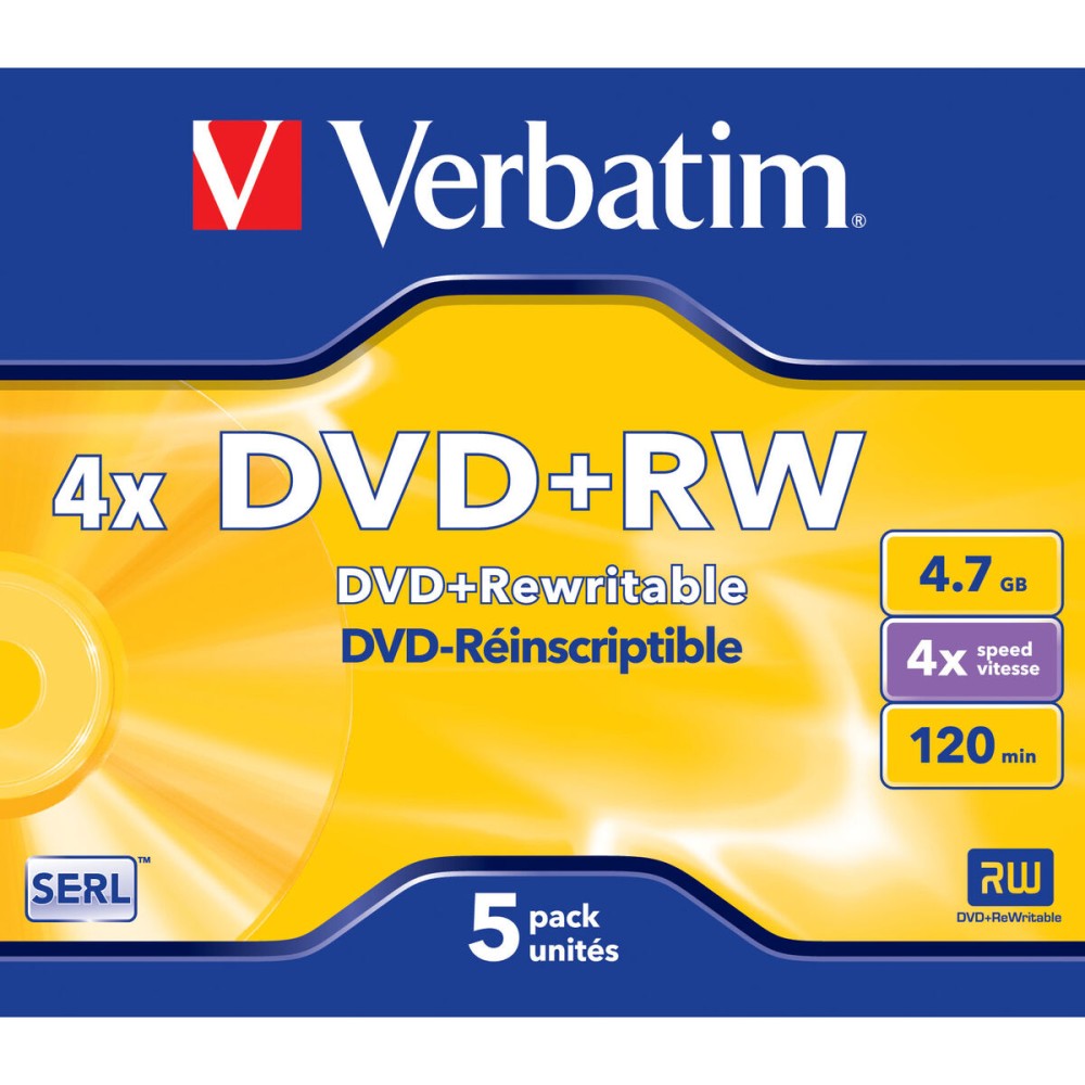 DVD-RW Verbatim Matt Silver 5 Unidades 4x 4,7 GB