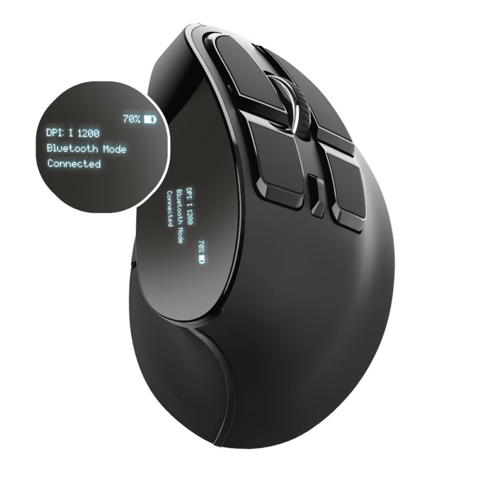 Mouse senza Fili Trust Voxx Bluetooth Ricaricabile Ergonomico Verticale Nero 2400 dpi