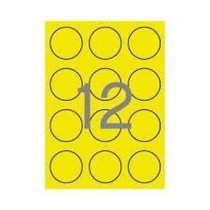 Adhesives/Labels Apli Circular Yellow A4 ø 60 mm 20 Sheets