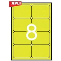 Adhesivos/Etiquetas Apli 99,1 x 67,7 mm Amarillo A4 20 Hojas