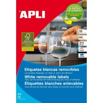 Adhesives/Labels Apli 25,4 x 10 mm White A4 25 Sheets