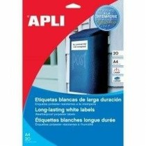 Adesivi/Etichette Apli Bianco 20 Foglie 99,1 x 38,1 mm