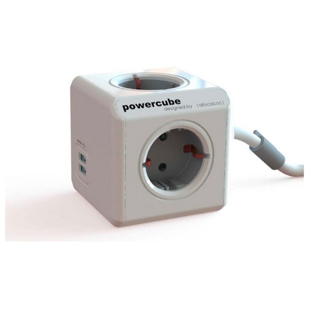 Extensão em Cubo Allocacoc Power Cube USB Cinzento