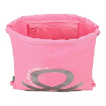 Rucksacktasche mit Bändern Benetton Flamingo pink Rosa (35 x 40 x 1 cm)