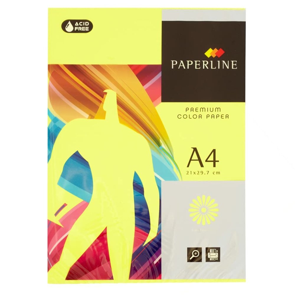 Papel Fabrisa Amarelo Fluorescente 500 Folhas Din A4