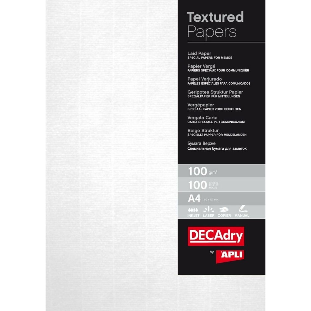 Paper Apli White Texturised A4 100 Sheets