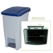 Pedal bin Blue Grey 60 L (50 x 41 x 67 cm)