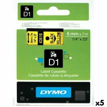 Laminated Tape for Labelling Machines Dymo D1 43618 LabelManager™ Yellow 6 mm (5 Units)