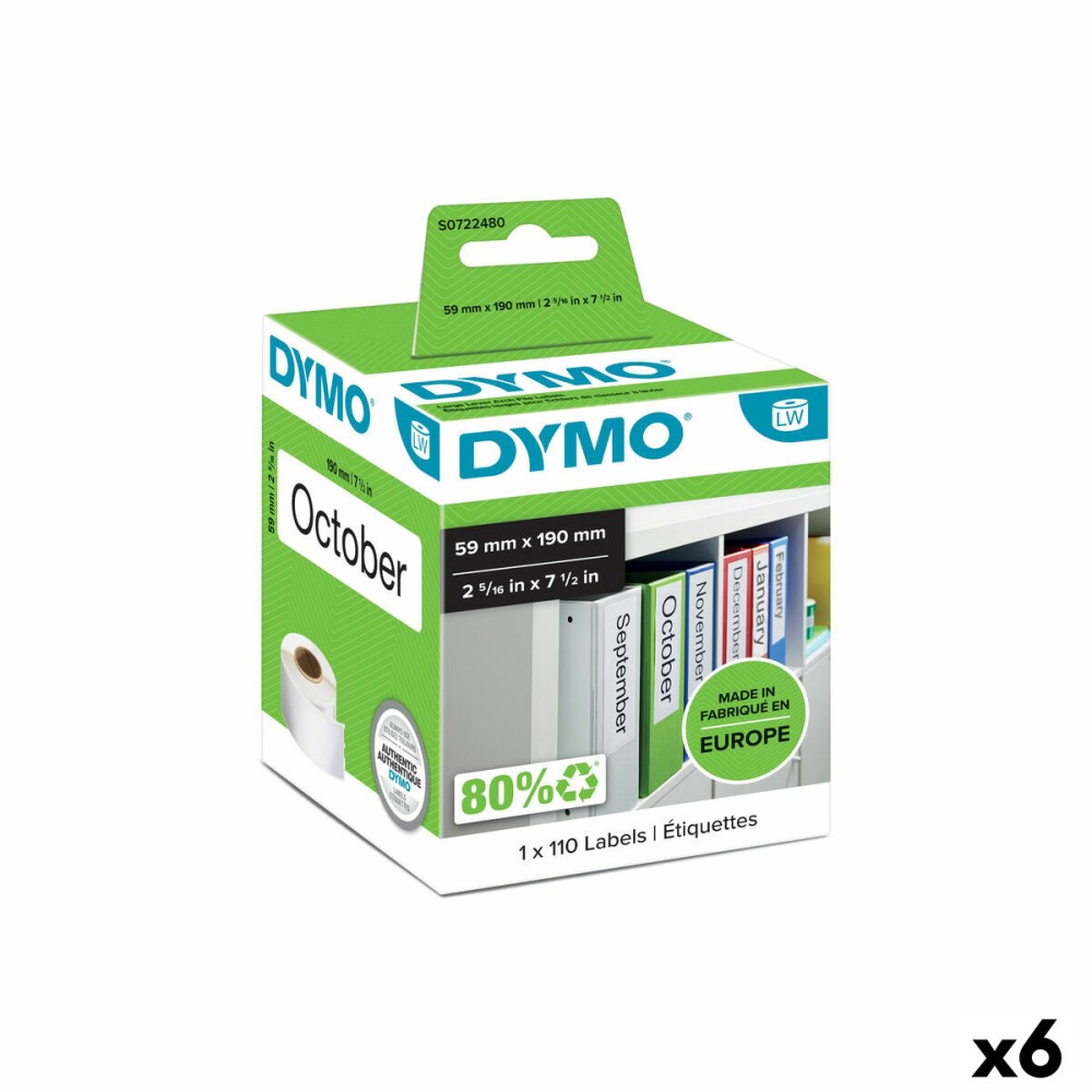 Rotolo di Etichette Dymo 99019 59 x 190 mm LabelWriter™ Bianco Nero (6 Unità)