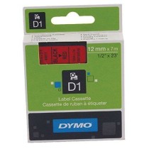 Laminated Tape for Labelling Machines Dymo D1 45017 LabelManager™ Red 12 mm Black (5 Units)