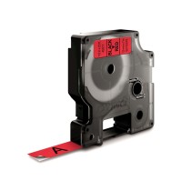 Cinta Laminada para Rotuladoras Dymo D1 45017 LabelManager™ Rojo 12 mm Negro (5 Unidades)