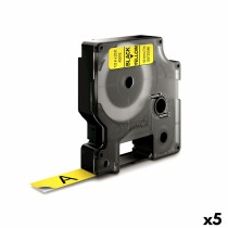 Laminiertes Klebeband zur Kennzeichnung von Maschinen Dymo D1 45018 LabelManager™ Gelb 12 mm Schwarz (5 Stück)