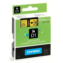 Laminated Tape for Labelling Machines Dymo D1 45018 LabelManager™ Yellow 12 mm Black (5 Units)