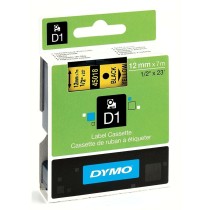 Cinta laminada para máquinas rotuladoras Dymo D1 45018 LabelManager™ Amarelo 12 mm Preto (5 Unidades)