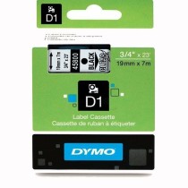 Cinta Laminada para Rotuladoras Dymo D1 45800 LabelManager™ Negro Transparente 19 mm (5 Unidades)
