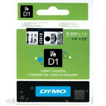 Laminiertes Klebeband zur Kennzeichnung von Maschinen Dymo D1 43610 LabelManager™ Schwarz Durchsichtig 6 mm (5 Stück)