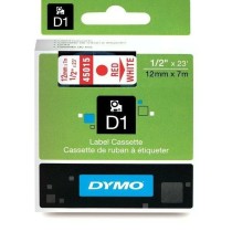 Cinta laminada para máquinas rotuladoras Dymo D1 45015 LabelManager™ Vermelho Branco 12 mm Preto (5 Unidades)